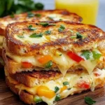 Ultimate Cheesy Veggie Grilled Sandwich with fresh vegetables and melted cheese