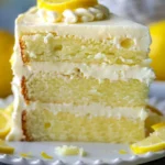 Delicious Velvet Lemon Cream Layer Cake with creamy frosting and lemon zest