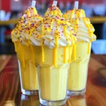 Yellow Freekshakes - an extreme milkshake topped with delicious sweets